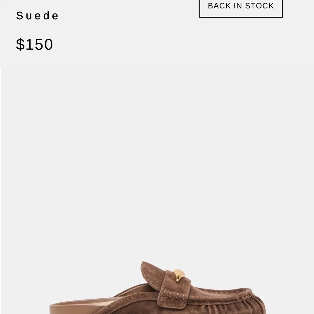 Dolce Vita Brown Suede Loafers with Gold Accent - Picture 4 of 4